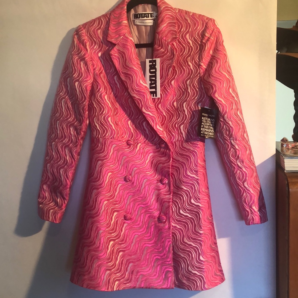 Rotate Birger Christensen pink blazer dress NWT 38
